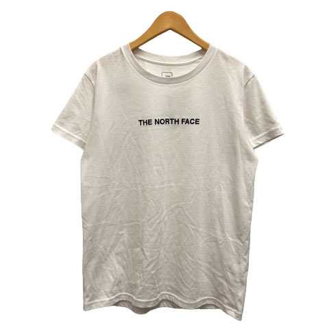 ザノースフェイス THE NORTH FACE NTW3201X Tシャツ カットソー クルーネック 刺繍 無地 半袖 L 白 ホワイト 黒 ブラック レディース_画像1
