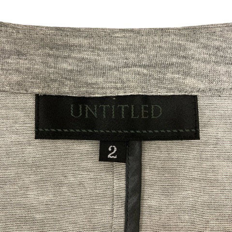  Untitled UNTITLED cardigan V neck stretch plain long sleeve 2 gray *MZ lady's 
