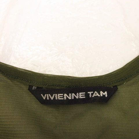 ヴィヴィアンタム VIVIENNE TAM メッシュタンクトップ カーキ 緑 0 *A850 レディース_画像3