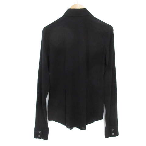  theory theory shirt blouse long sleeve silk see-through plain 0 black black /FF50 lady's 