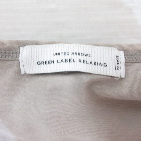 グリーンレーベルリラクシング ユナイテッドアローズ green label relaxing 半袖 ポケット Tシャツ M グレージュ 日本製 メンズ_画像3