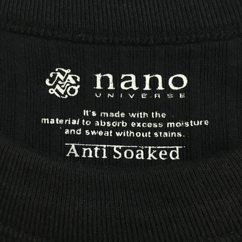 ナノユニバース nano universe Tシャツ カットソー プルオーバー クルーネック 無地 リブ 半袖 36 黒 ブラック レディース_画像5