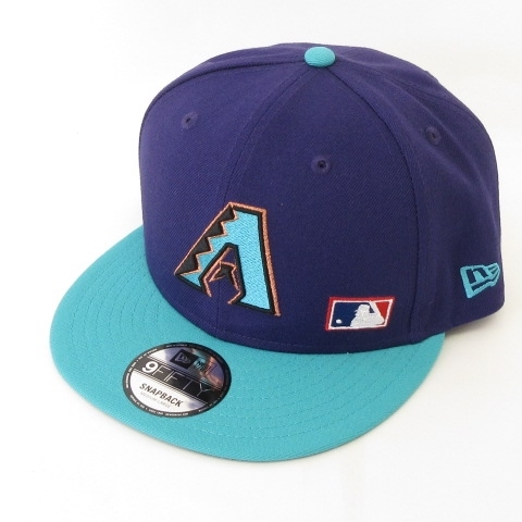 ニューエラ NEW ERA 9FIFTY BLACK LETTER ARCH スナップバック SNAPBACK MLB アリゾナ ダイヤモンドバックス 紫 パープル M~L メンズ_画像1