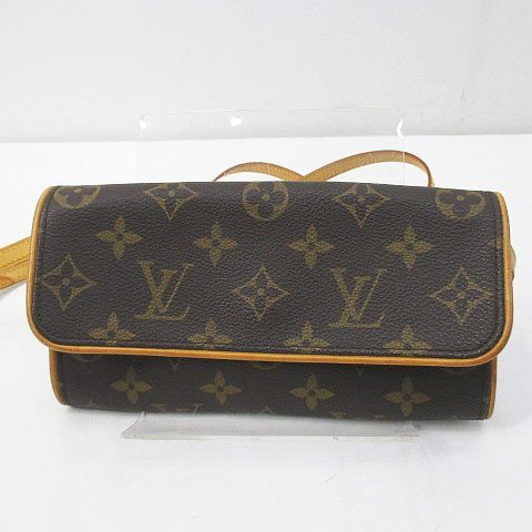 ルイヴィトン LOUIS VUITTON モノグラム ポシェットツインPM ショルダーバッグ ポーチ M51854 ストラップ付 ブラウン 茶系 レディース_画像2