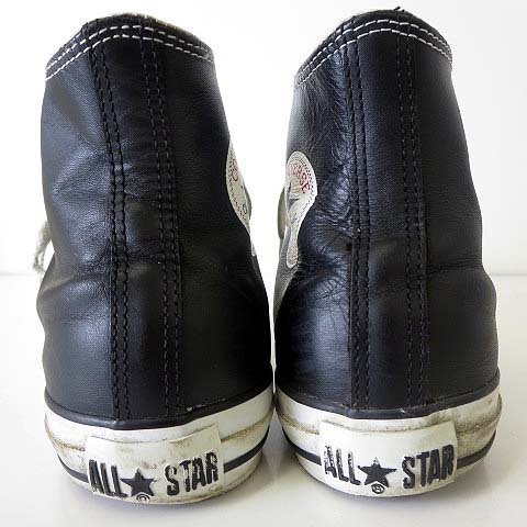 コンバース CONVERSE オールスター LEA ALL STAR HI 1B908 オールレザー スニーカー シューズ 28.0cm 黒 ブラック US 9.5 くつ 靴_画像5