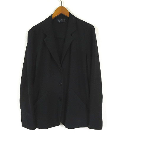  Agnes B agnes b. jacket sia-.. feeling ... tailored 3 button long sleeve M black black lady's 
