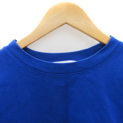 アルモニ Harmonie Tシャツ カットソー 半袖 ラウンドネック 無地 オーバーサイズ F 青 ブルー /YK48 レディース_画像3