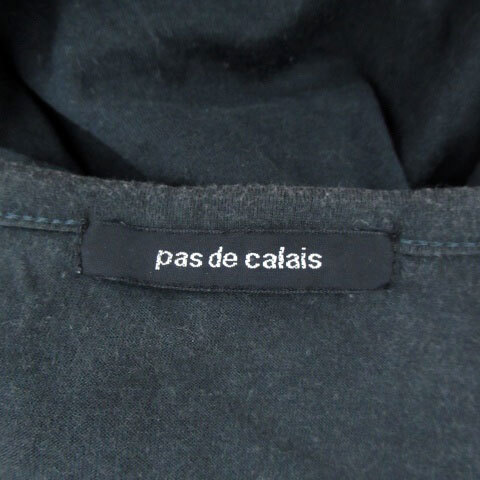 パドカレ pas de calais Tシャツ カットソー ラウンドネック 長袖 ビーズ 38 モスグリーン /HO21 レディース_画像4