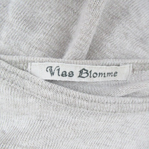 vulasb Ram Vlas Blomme cut and sewn round neck long sleeve plain linen0 gray /HO19 lady's 