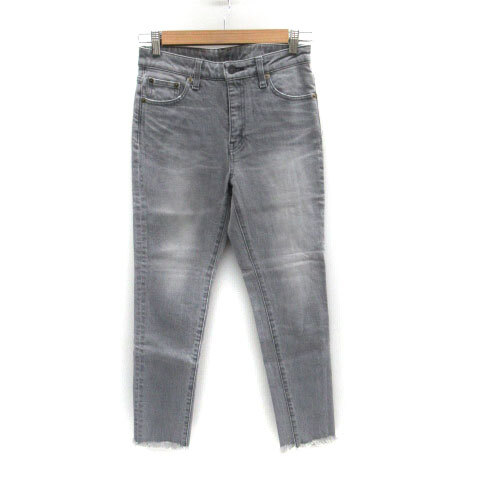  X-girl x-girl Denim брюки джинсы обтягивающий лодыжка длина woshu обработка бахрома 1 серый /SM12 женский 