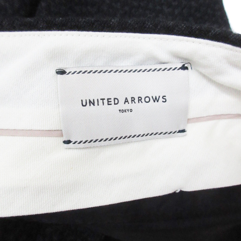 ユナイテッドアローズ UNITED ARROWS スラックスパンツ テーパードパンツ ロング丈 総柄 36 S 黒 ブラック /FF28 ■MO レディース_画像5