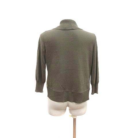  Untitled UNTITLED cardigan knitted front opening long sleeve 2 green khaki /YK #MO lady's 