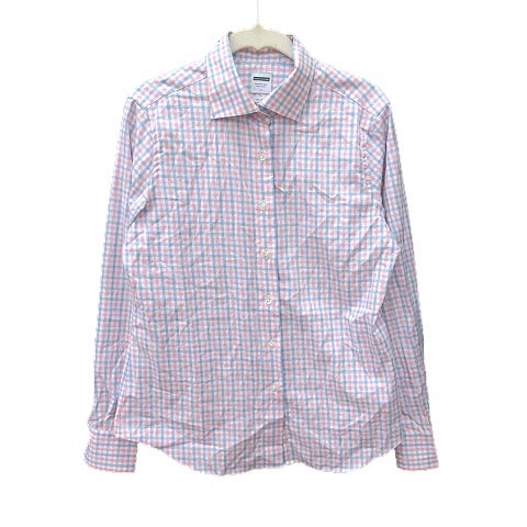 メーカーズシャツ カマクラ MAKER'S SHIRT 鎌倉 シャツ 長袖 チェック 40 ピンク 青 ブルー /CT レディース_画像1