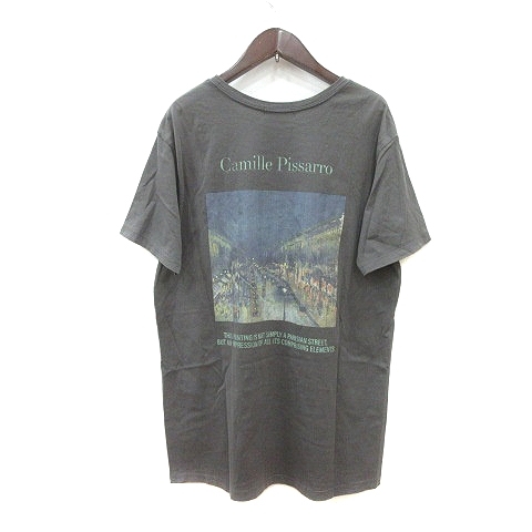 ココディール COCO DEAL カットソー Tシャツ クルーネック プリント 半袖 2 グレー /MN メンズ_画像2