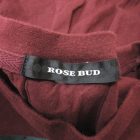 ローズバッド ROSE BUD Tシャツワンピース ひざ丈 半袖 F 赤 ボルドー /YI レディース_画像6