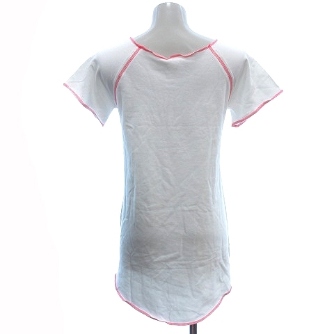エックスガール x-girl Tシャツワンピース ミニ ロゴプリント 半袖 2 白 ホワイト /AU レディース_画像2