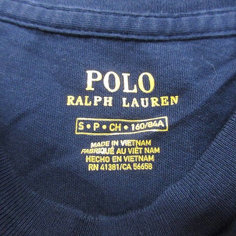 ポロ ラルフローレン POLO RALPH LAUREN カットソー Tシャツ クルーネック ロゴ 刺繍 半袖 S 紺 ネイビー /AU レディース_画像7