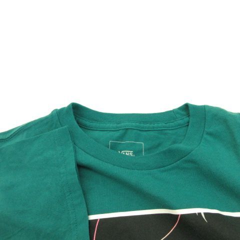 バンズ VANS Tシャツ 丸首 半袖 プリント 緑 L *A921 キッズ_画像5