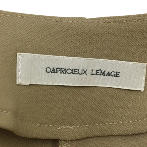 カプリシューレマージュ CAPRICIEUX LE'MAGE ジャンパースカート ワンピース Iライン ロング 無地 タック スリット ノースリーブ PS ベージ_画像5