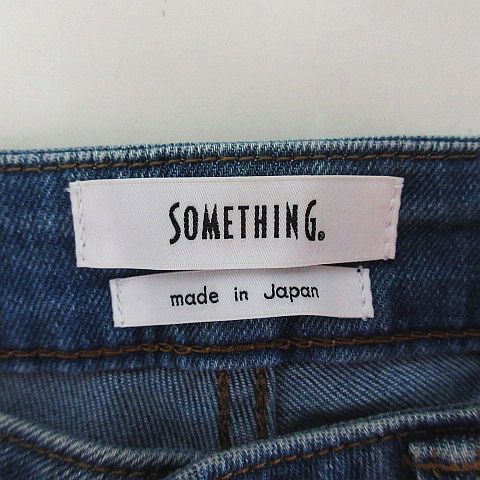 サムシング something SS58 デニム ジーンズ ボトムス クールワイドパンツ ユーズド加工 ストレッチ 26 インディゴブルー ※EKM レディース_画像3