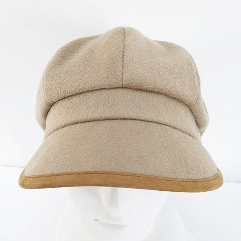 カシラ CA4LA キャスケット 帽子 ベージュ系 日本製 ベルクロアジャスター 毛 ウール 綿 コットン 裏地 無地 レディース_画像2
