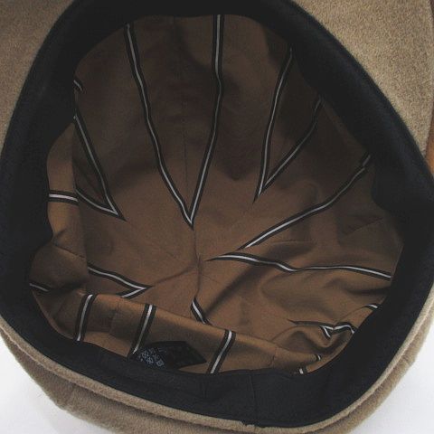 カシラ CA4LA キャスケット 帽子 ベージュ系 日本製 ベルクロアジャスター 毛 ウール 綿 コットン 裏地 無地 レディース_画像7