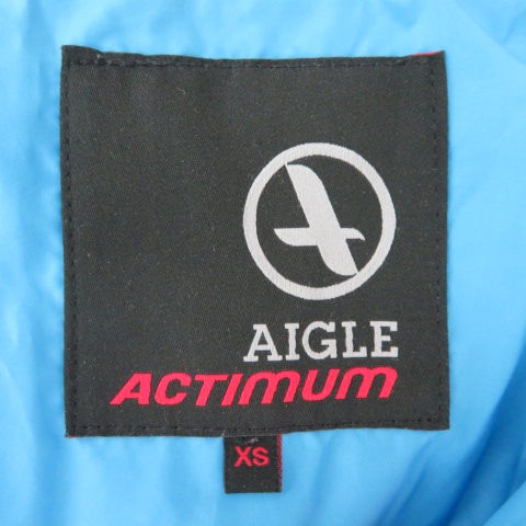 エーグル AIGLE アウトドアウェア キルティングジャケット ミドル丈 ジップアップ フード付き ナイロン XS オレンジ /YK5 メンズ_画像5