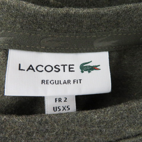ラコステ LACOSTE Tシャツ カットソー 半袖 ラウンドネック プリント XS カーキ /YK40 メンズ_画像4