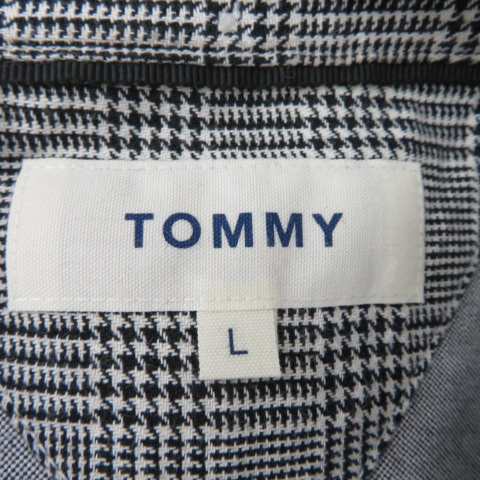 トミー TOMMY カジュアルシャツ 長袖 ボタンダウン 無地 L グレー /YK27 メンズ_画像5