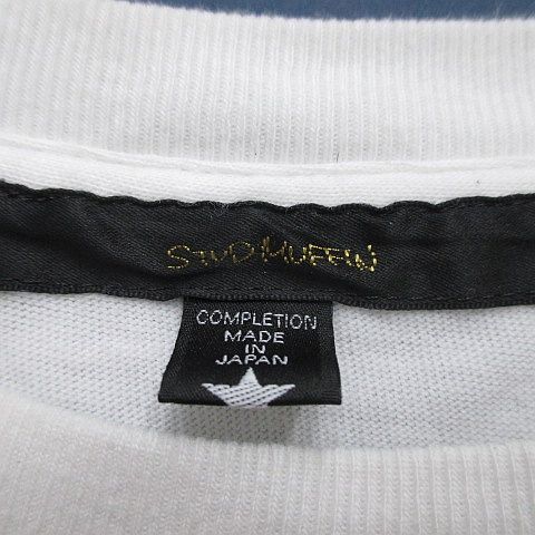 スタッドマフィン STUD MUFFIN 半袖 Tシャツ カットソー 2 白系 ホワイト 日本製 ロゴ 文字 刺繍 綿 コットン メンズ_画像3