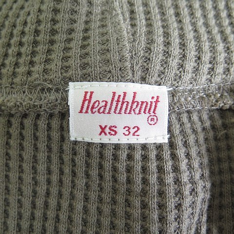  Healthknit healthknit thermal cut and sewn ta-toru neck long sleeve cotton XS 32 khaki 2sa5566 lady's 