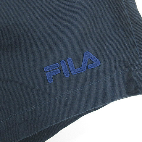フィラ FILA ワンポイント ロゴ 刺繍 コットン ショーツ ハーフパンツ ウエストゴム 紺 ネイビー S メンズ_画像5