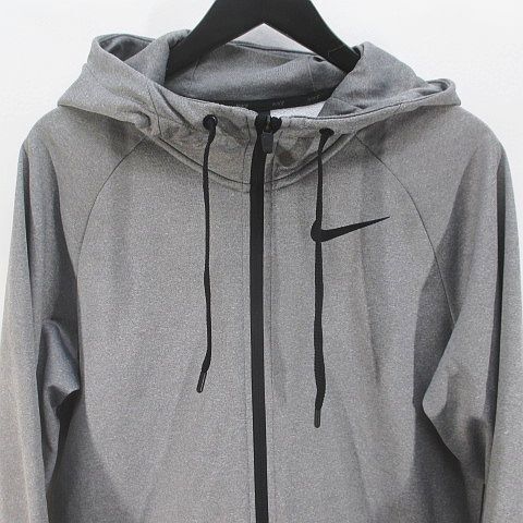  Nike NIKE sport wear Parker jacket S ash series gray Logo Zip up reverse side nappy pocket men's 