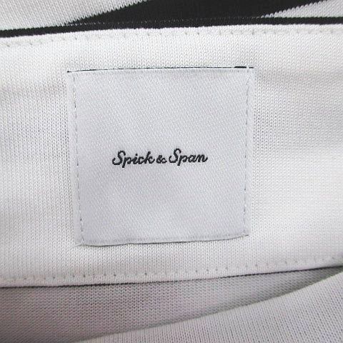 スピック&スパン Spick&Span 長袖 ボーダー カットソー 白系 ホワイト 綿 コットン 日本製 レディース_画像3