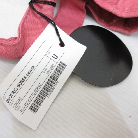 未使用品 ピンコ PINKO トート バッグ コットン キャンバス スパンコールロゴ ピンク タグ付き レディース_画像8
