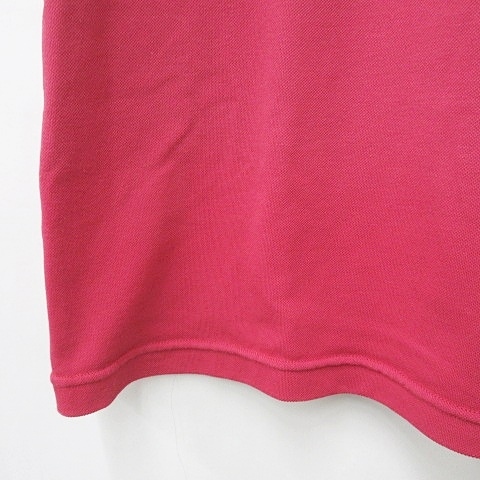 デサント DESCENTE GOLF ゴルフ ポロシャツ 半袖 比翼仕立て ロゴ ピンク L メンズ_画像5