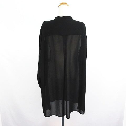  Tokyo sowa-ru blouse shirt long sleeve Drop shoulder band color long height feather weave .. feeling 13 black *EKM lady's 