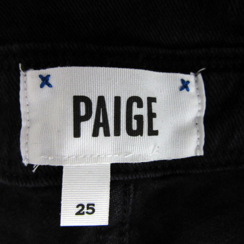 ペイジ Paige オーバーオール サロペット デニムパンツ ジーンズ スリム 25 黒 ブラック /YS27 レディース_画像9