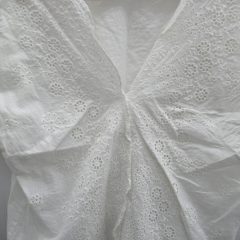 シンプリシテェ SIMPLICITE シャツ ブラウス 半袖 Vネック アイレットレース 刺繍 白 ホワイト /SM14 レディース_画像4