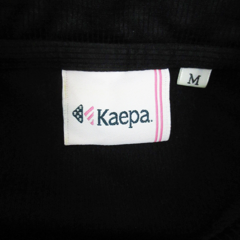 ケイパ Kaepa スポーツウェア ポロシャツ 半袖 ポロカラー ロゴ 総柄 M 黒 ブラック /FF10 レディース_画像5