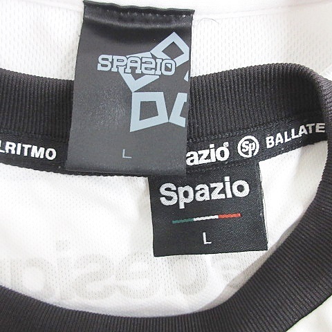 スパッツィオ SPAZIO サッカー Tシャツ 2枚セット 半袖 クルーネック 迷彩柄 ロゴ プリント 白 黒 グレー 青 ホワイト ブラック L メンズ_画像3