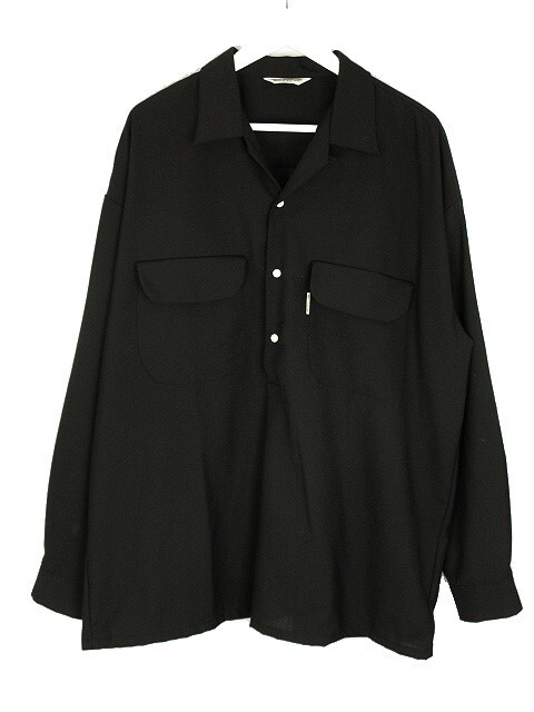 クーティー COOTIE T/W Open Collar Pullover Shirt オープンカラー プルオーバー シャツ XL ブラック 長袖 トップスの画像1