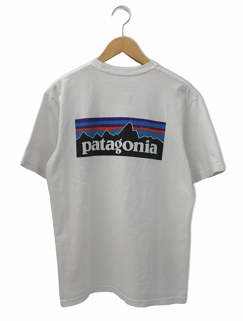 パタゴニア Patagonia バックロゴプリント 半袖 クルーネック コットン Tシャツ XS WHITE ホワイト メンズ レディース_画像1