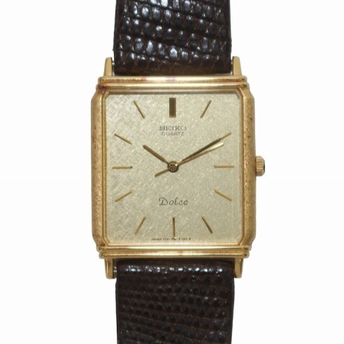  Seiko SEIKO Dolce Dolce наручные часы часы кварц квадратное кожаный ремень чай Brown Gold цвет 7731-5230 #GY18