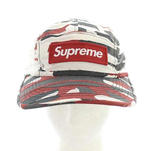 シュプリーム SUPREME 23SS Layered Camo Camp Cap キャップ 帽子 グレー 白 ホワイト 赤 レッド /SR3 ■AD メンズ_画像1