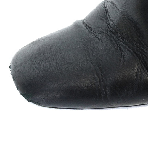 セリーヌ CELINE BAMBAM ショートブーツ チャンキーヒール 37.5 24.5cm 黒 ブラック /SR5 ■SH レディース_画像8