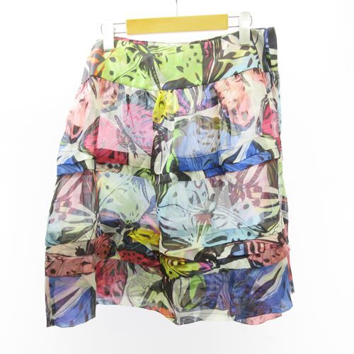 Iceberg ICEBERG beautiful goods total pattern sia- silk skirt butterfly multicolor #GY18 0801 lady's 