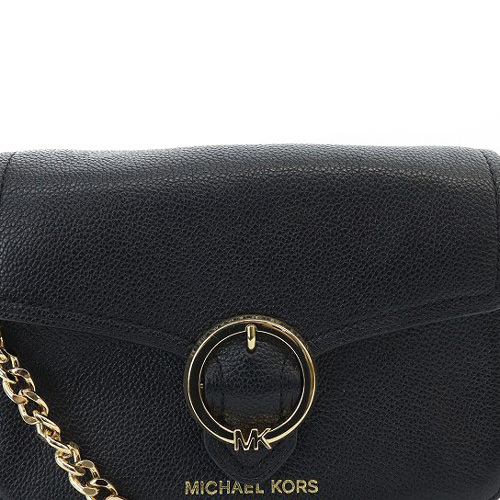 マイケルコース MICHAEL KORS チェーン ショルダーバッグ ロゴ レザー 黒 ブラック /SR6 レディース_画像4