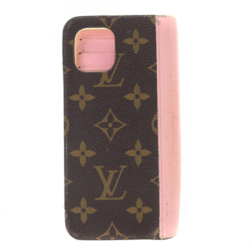 ルイヴィトン LOUIS VUITTON モノグラム フォリオ ヴィヴィエンヌ iPhone11ケース 手帳型 茶色 ブラウン ピンク M69756 /SR16 ■OH レディ_画像2