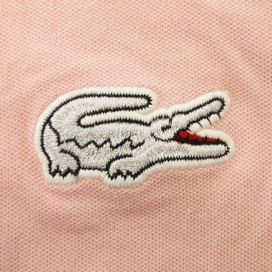 ラコステ ライブ Lacoste L!VE ポロシャツ 半袖 ロゴ ラメ コットン ピンク S トップス レディース_画像5